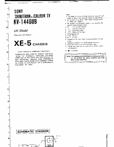 SONY KV-1440UB CX531-513P, CXA1001AP, CX20100, μPC1377C, μPC1241H, μPC1394C, LA7830,